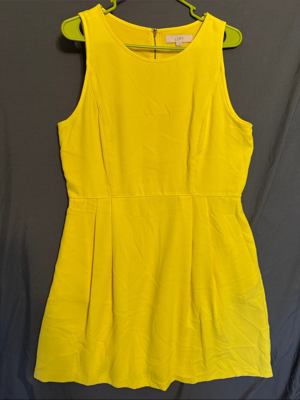 LOFT Bright Yellow Sleeveless Fit & Flare Mini Dress